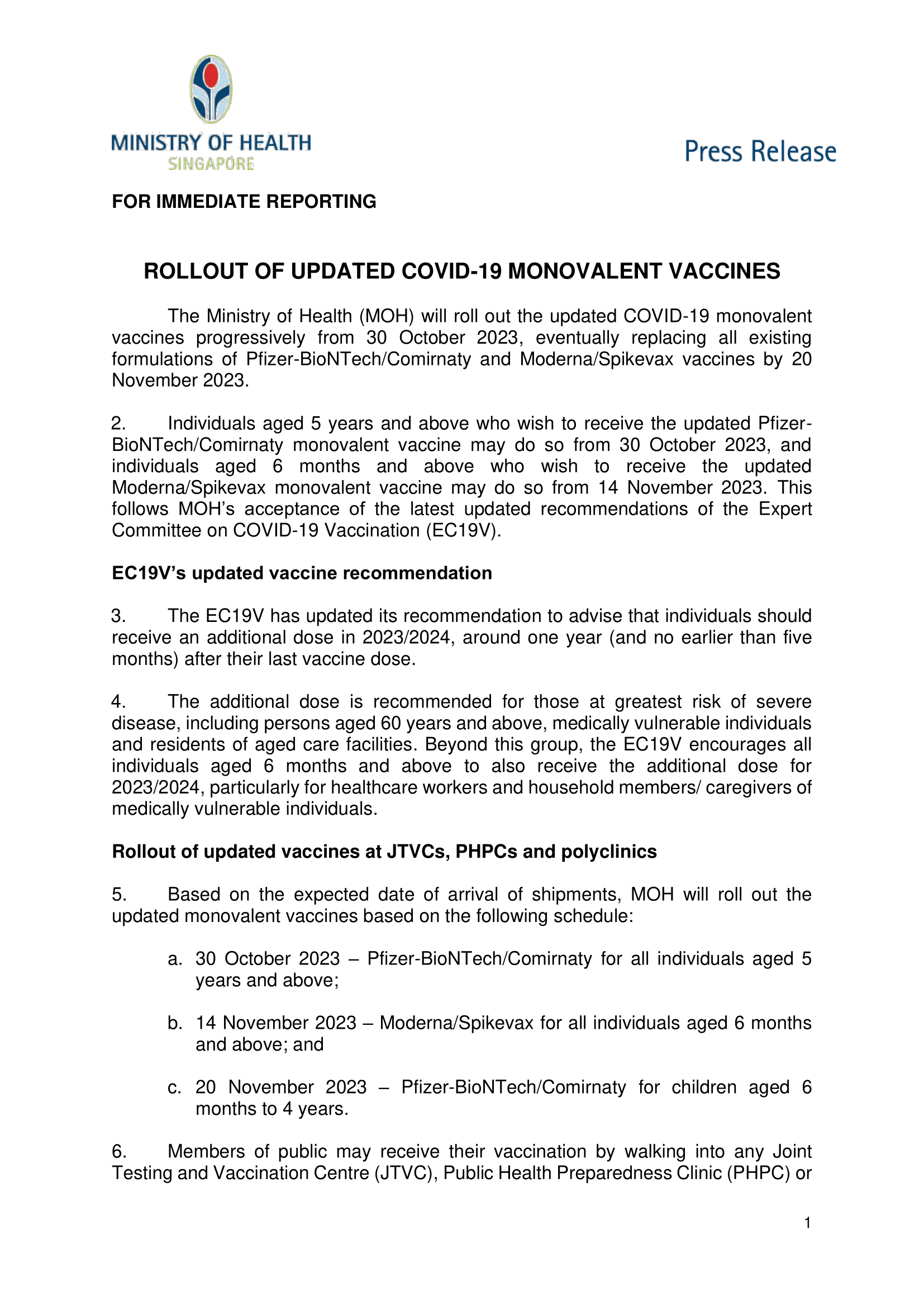 [MOH Connected] Press Release - Rollout of Updated COVID-19 Monovalent Vaccines-1.png